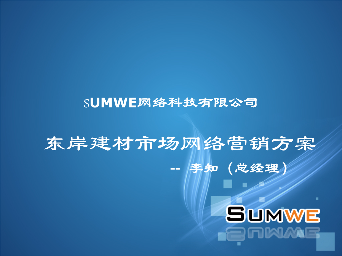 某网络科技公司东岸建材市场网络营销方案